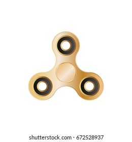 Golden hand fidget spinner toy.