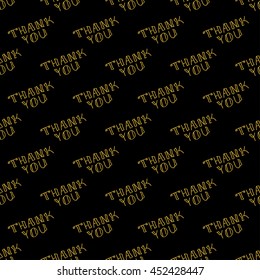 Golden hand lettering thank you decor seamless pattern. Vector illustration for your design