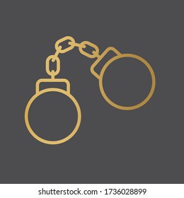 Golden Handcuffs Icon- Vector Illustration