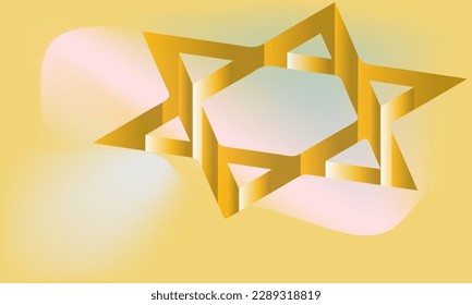 golden hanukkah background with gradient and copy space for your text. Vector illustration landscape