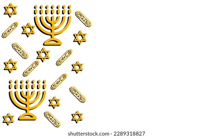 golden hanukkah background with gradient and copy space for your text. Vector illustration landscape