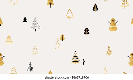 Golden Happy Holidays Seamless pattern vector. Happy New year 2021 background. Happy Winter patterns design concept for fabric, cover, invitation card, website banner, social media story and post.