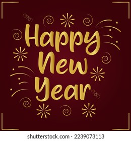 Golden happy new year 2013 background