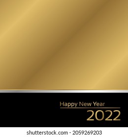 golden happy new year 2022 with copy space area luxurious background for print and social media post