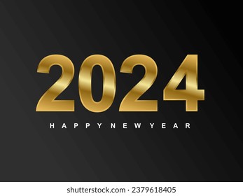 plantilla de diseño de dorden happy new year 2024. Diseño portador de fondo premium para afiches, pancartas, saludos y celebraciones del nuevo año 2024. antecedentes de año nuevo