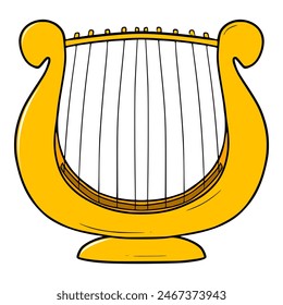 golden harps illustration isolated vector