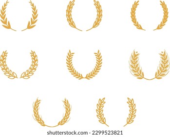 Golden Harvest: A Collection of Artistic Wheat and Grain Design Elements for Beer, Farm-Fresh Food, and Bakery Themes