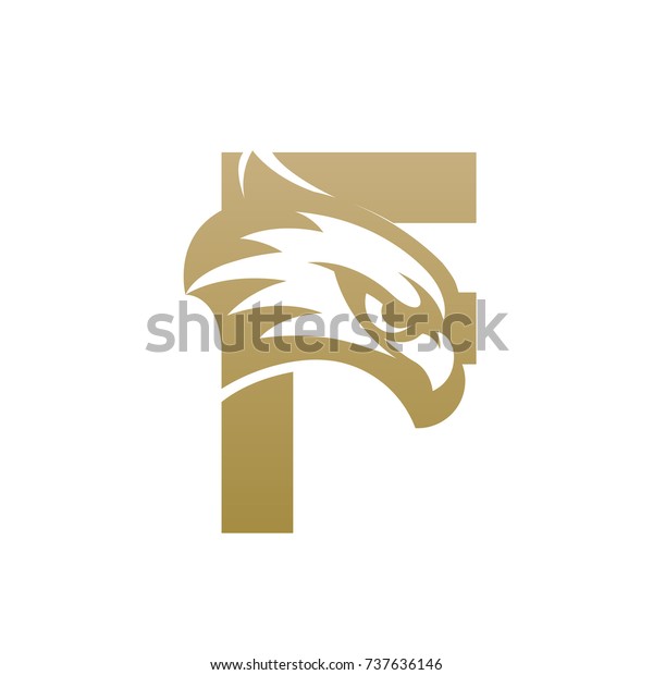 Golden Hawk Initial F Vector Logo Stock Vector Royalty Free