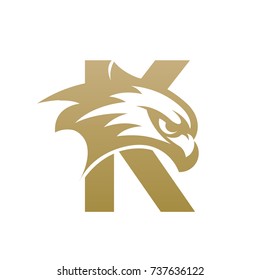 Golden Hawk Initial K Vector Logo