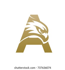 Golden Hawk Initial A Vector Logo