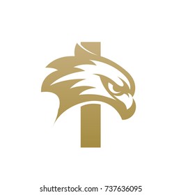 Golden Hawk Initial I Vector Logo