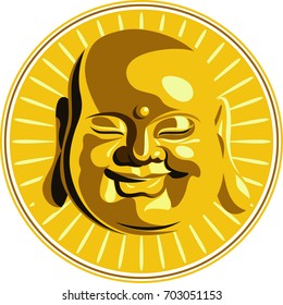 Golden Head of Happy Budda