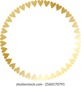 Golden Heart Circle Frame Graphic