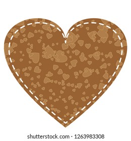 Golden Heart frame of small hearts icon vector. Love symbol. Valentine s Day sign, emblem isolated on white background, flat style for graphic and web design, logo.