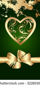 golden heart greeting card