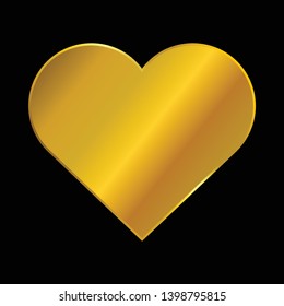 Golden heart icon. logo . vector illustration 