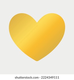 Golden heart icon. Valentine's Day. Love, passion, feeling. Vector illustration.