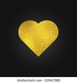 Golden heart icon. Vector illustration. EPS 10.