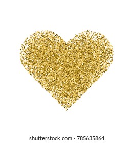 Golden Heart Isolated On White Background Stock Vector Royalty Free 