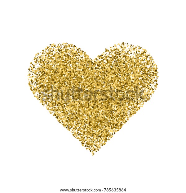 Golden Heart Isolated On White Background Stock Vector Royalty Free