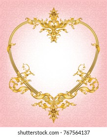 golden heart mirror frame