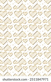 Golden Heart Seamless Pattern Design