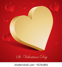 Golden heart. Vector