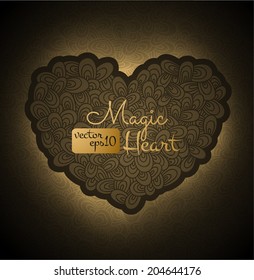 Golden heart vector background. Eps10
