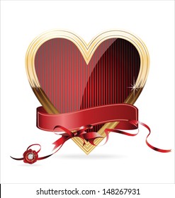 Golden heart vector illustration