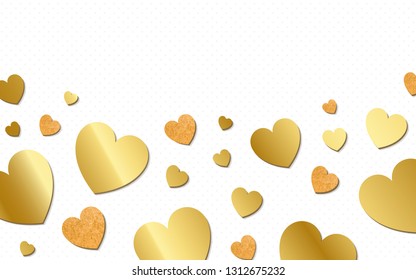 Golden hearts background design vector