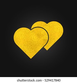 Golden hearts icon. Vector illustration. EPS 10.