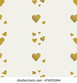 Golden hearts seamless pattern
