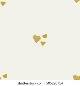 Golden hearts seamless pattern