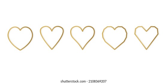 golden hearts set, Valentine's Day- vector illustration