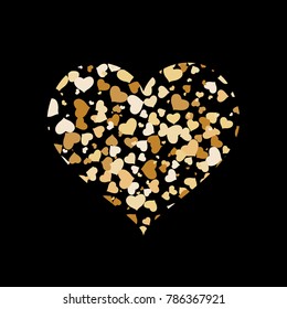 golden hearts vector image