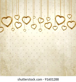 Golden hearts for wedding or Valentines day design