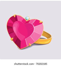 golden heart-shaped ring