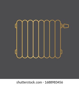 golden heating radiator icon- vector illustration
