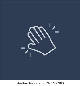 Golden hello icon. Trendy flat vector line Golden hello icon on dark blue background from Business  collection. 