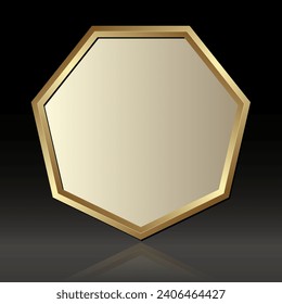 golden heptagon on black background