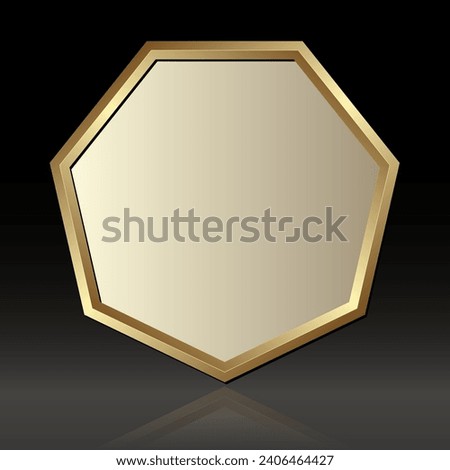 golden heptagon on black background