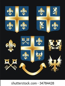 Golden heraldic elements