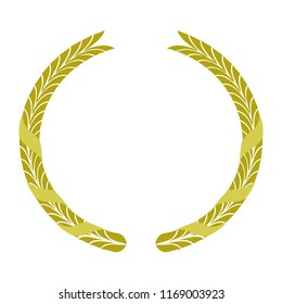 Golden heraldic wreath entwined with ribbon, vector isolated image