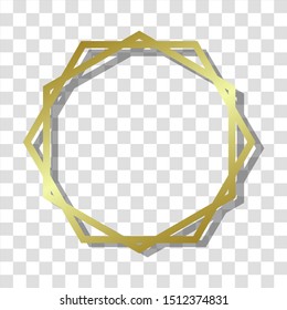 golden hexagon frame isolated design.
