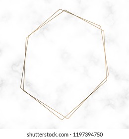 Goldene Hexagon-Rahmenvorlage, Vektorgrafik