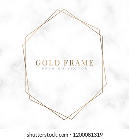 Goldene Hexagon-Rahmenvorlage, Vektorgrafik
