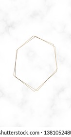 Vector de plantilla de marco hexágono dorado