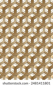 Golden Hexagon Geometric Pattern Background