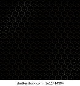 Golden hexagon pattern with a black background, 3D, Wallpaper, Beautiful, luxurious, luxury golden background. Luxurious, Vintage fashion style. Vector illustration.