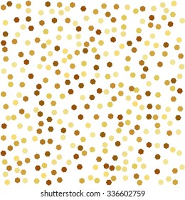 Golden hexagonal background. Seamless pattern.